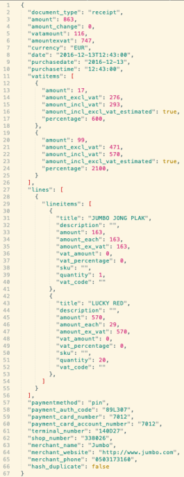 output json ocr