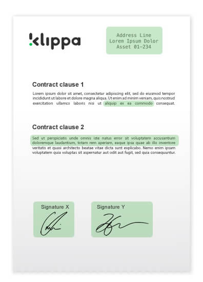 contrat l'extraction des signatures