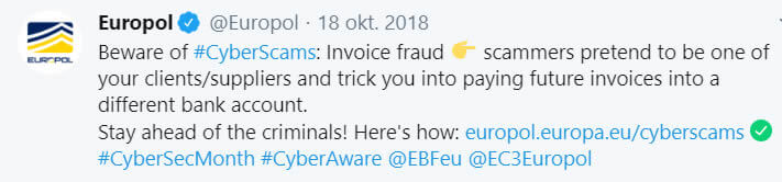 Europol invoice fraud