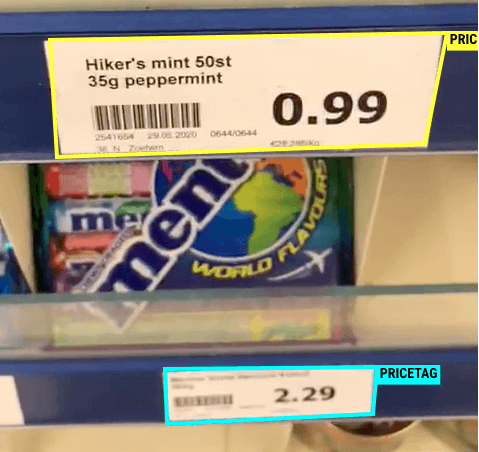 Price tag image recognition