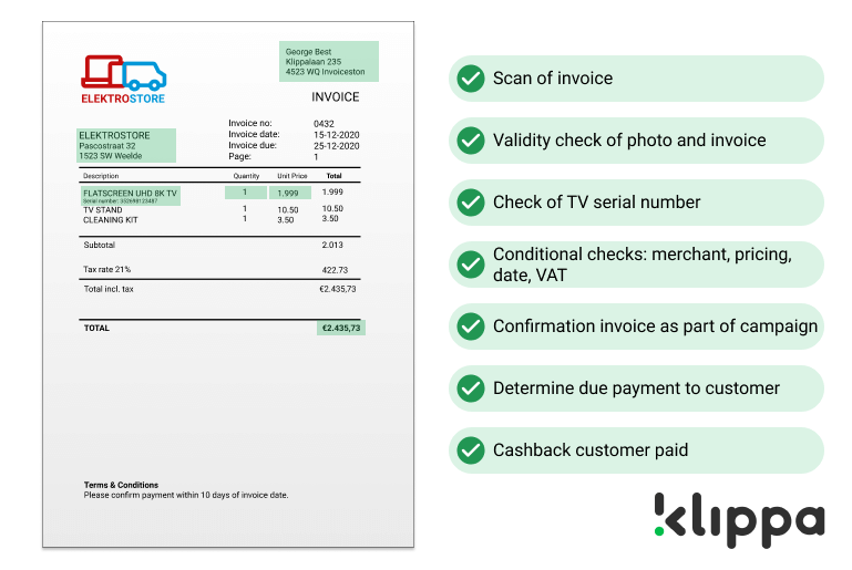 invoice-based cashback automation