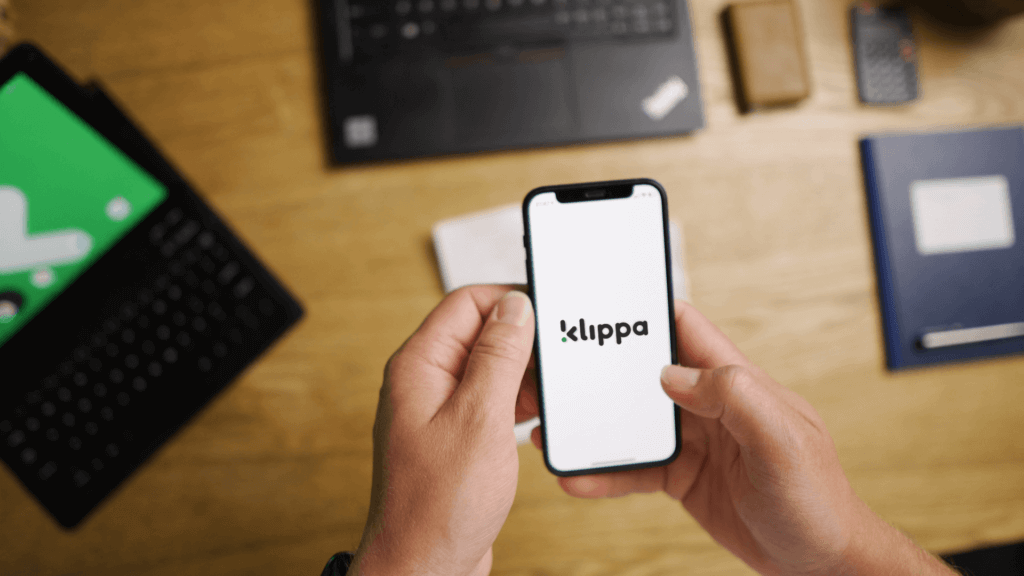 Klippa app on mobile phone