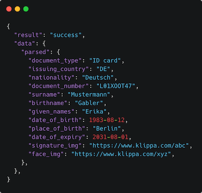 ocr json carte didentite