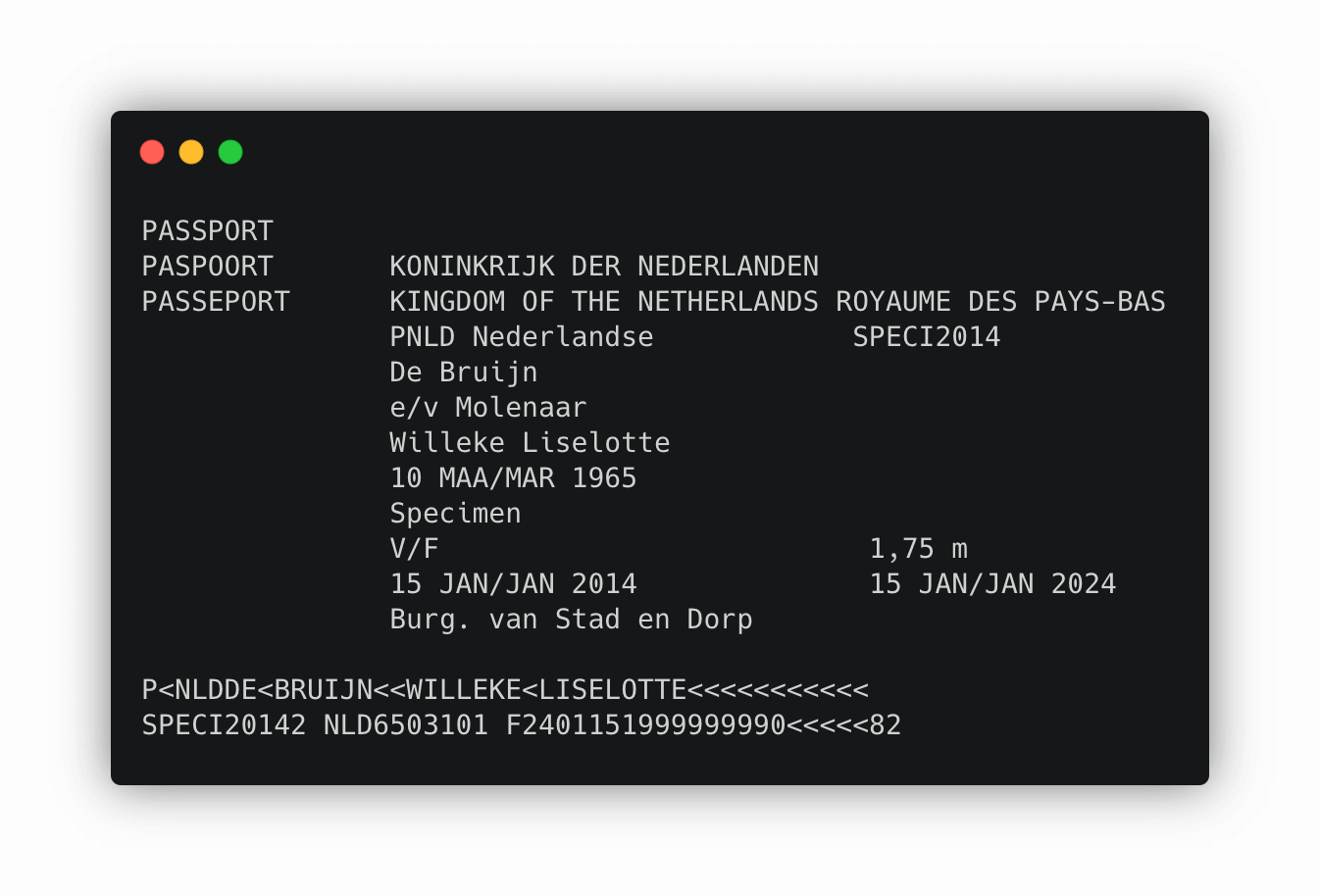 ocr passeport de klippa txt
