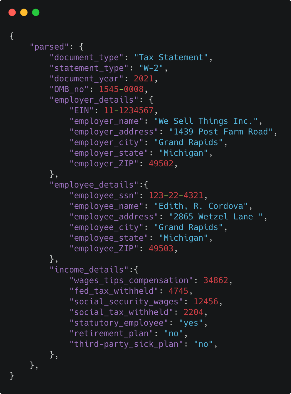 OCR declaração de imposto