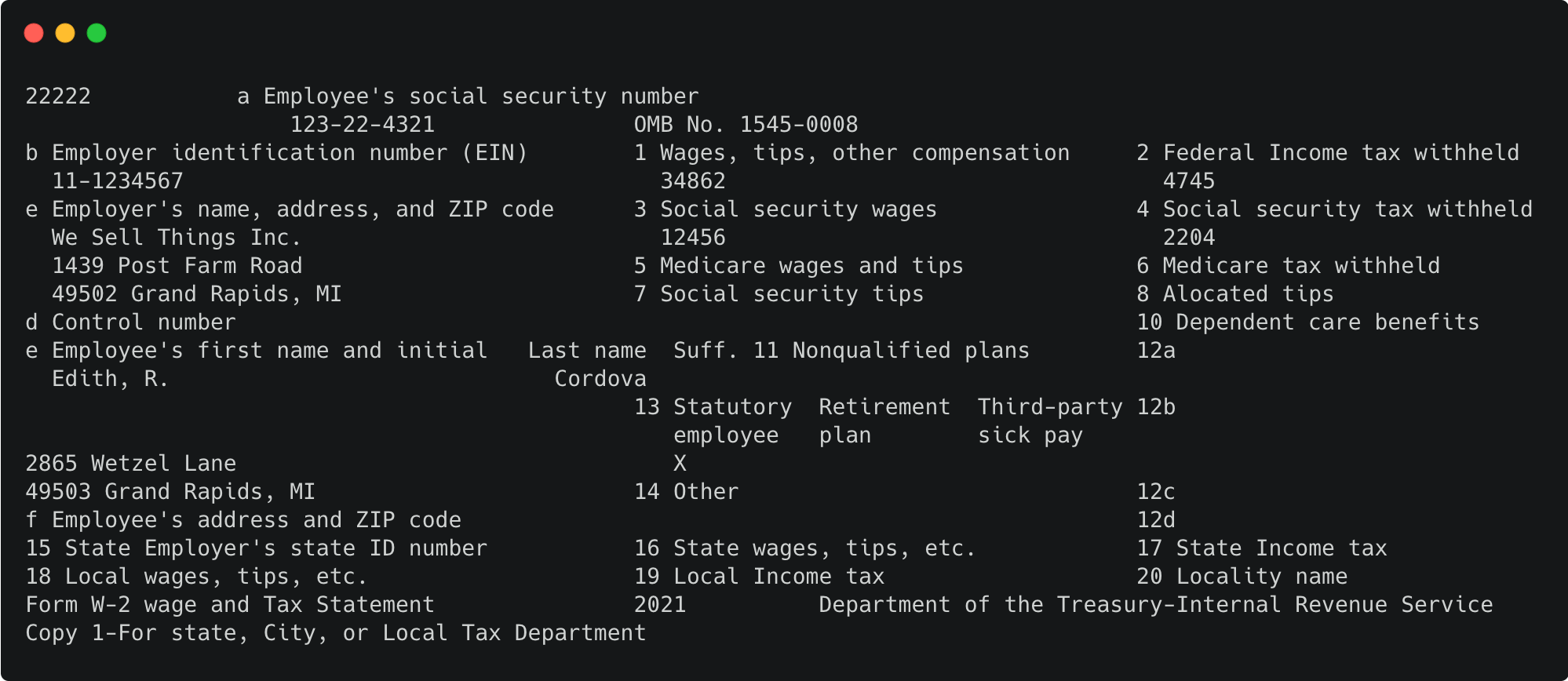 OCR declaração de impostos OCR