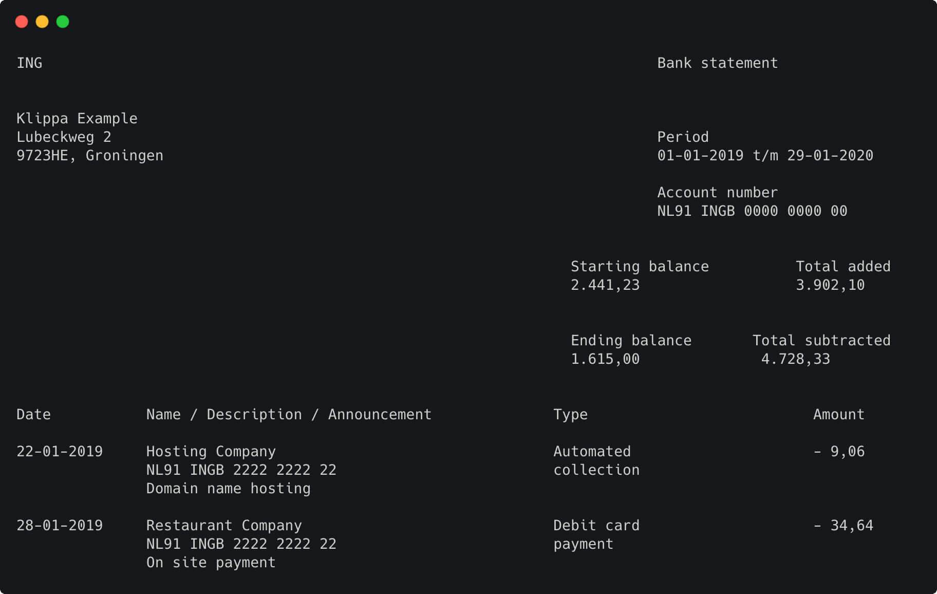 OCR extrato bancário
