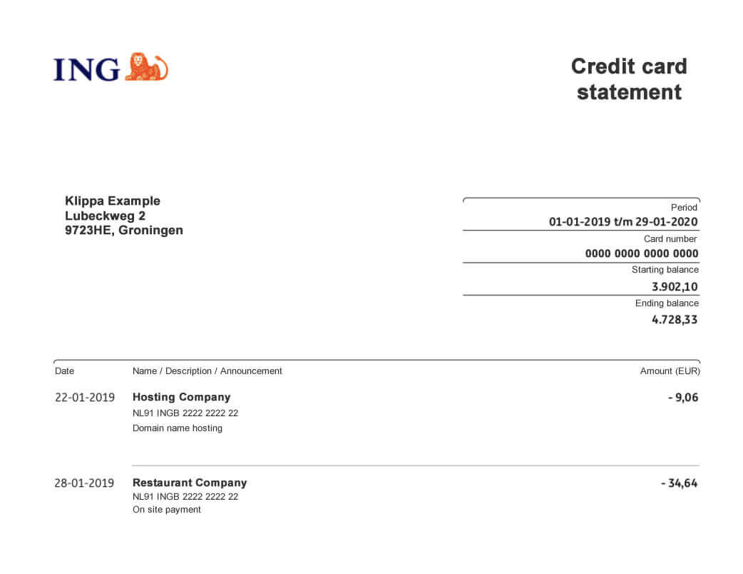 OCR extratos de cartão de crédito