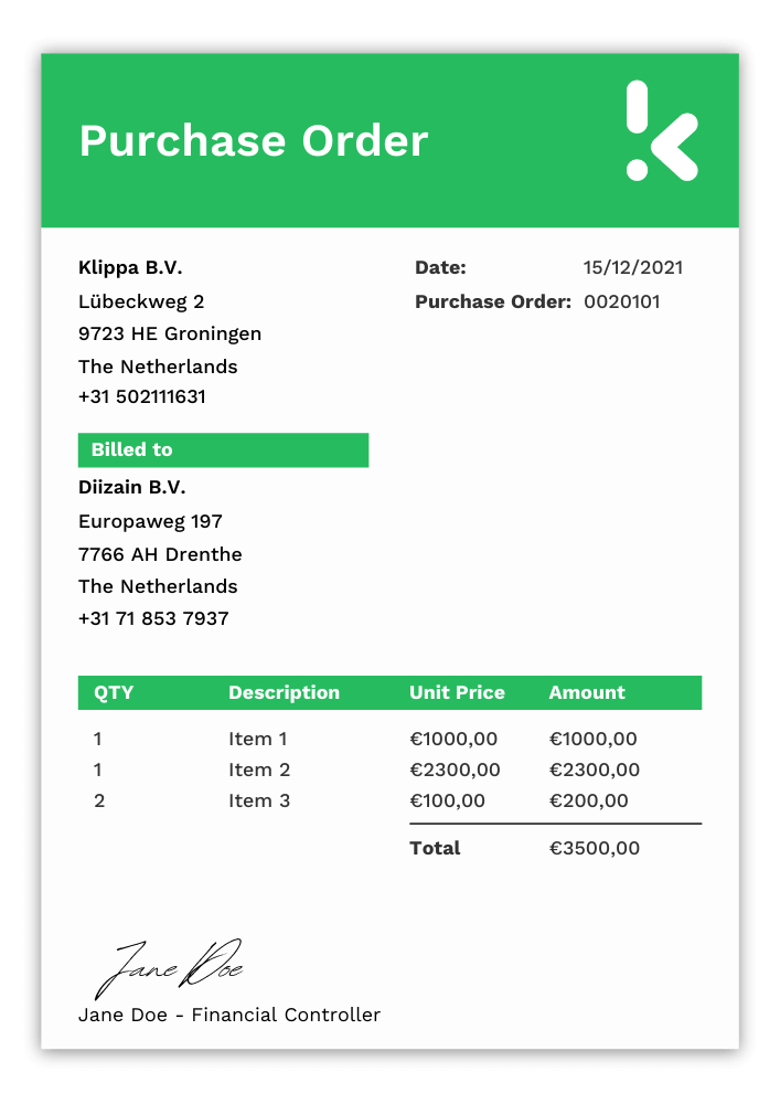 purchase order images