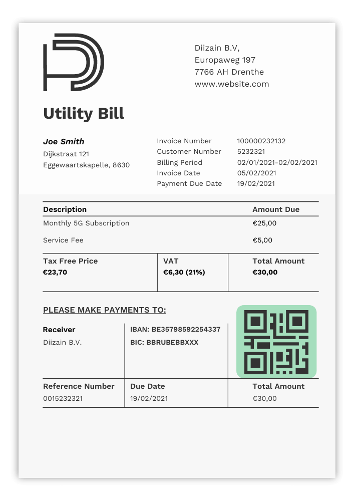 QR Code Utility Bill