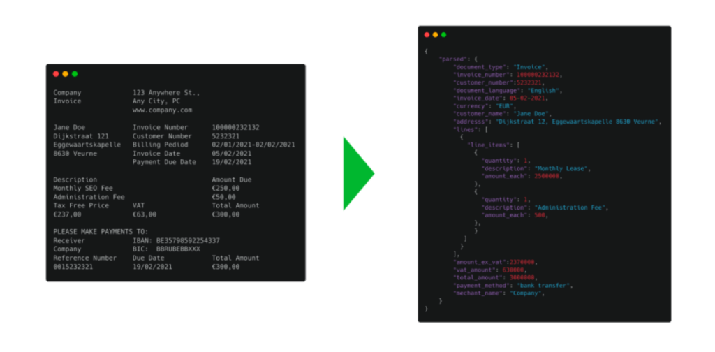 OCR van TXT naar JSON