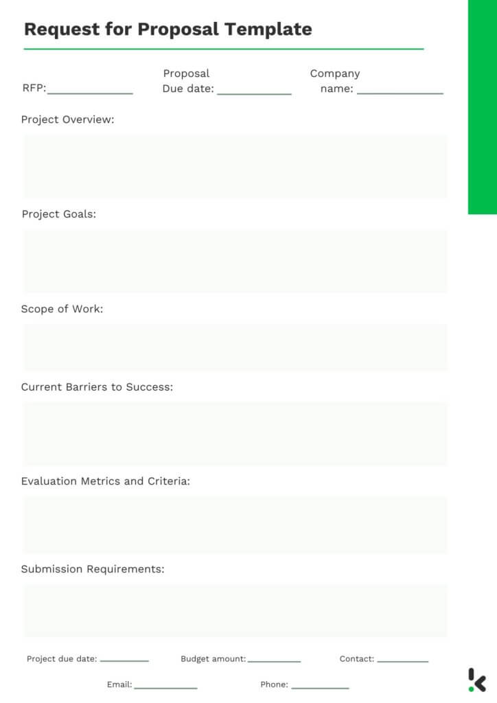 Request for Proposal Template
