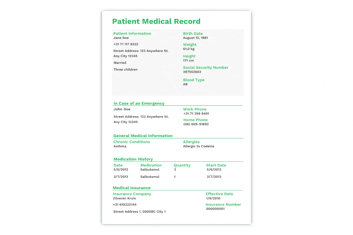 Data Extraction on Medical Health Record with IDP