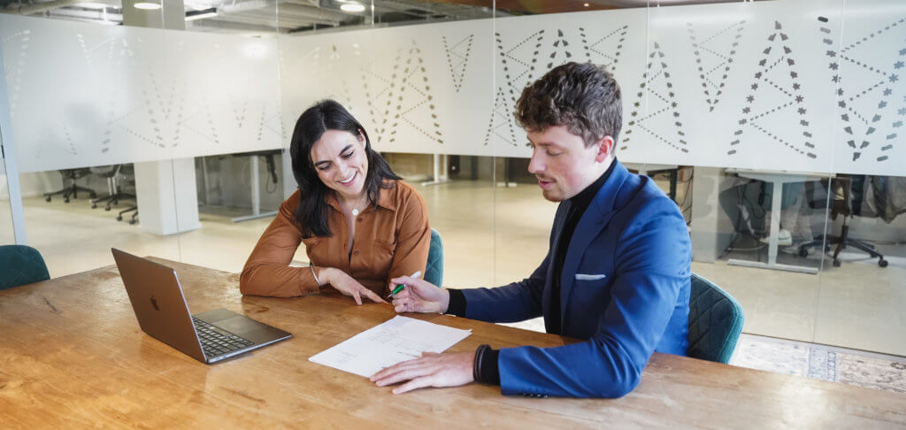 Business partners signing contract