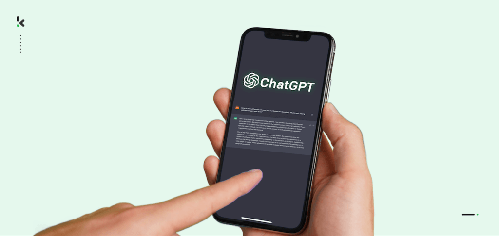 Chat GPT-4 op een mobiele telefoon