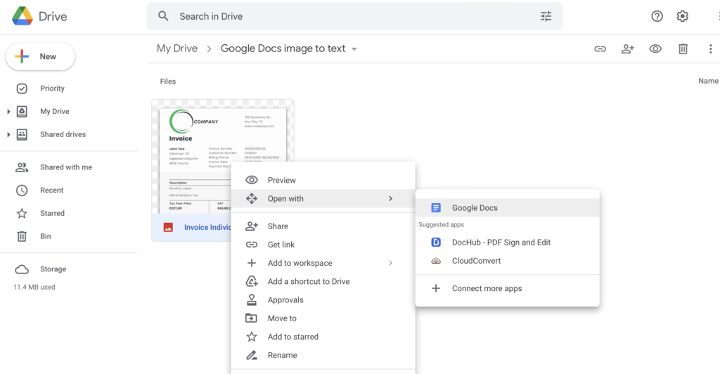 Google Docs - Open with Google Docs
