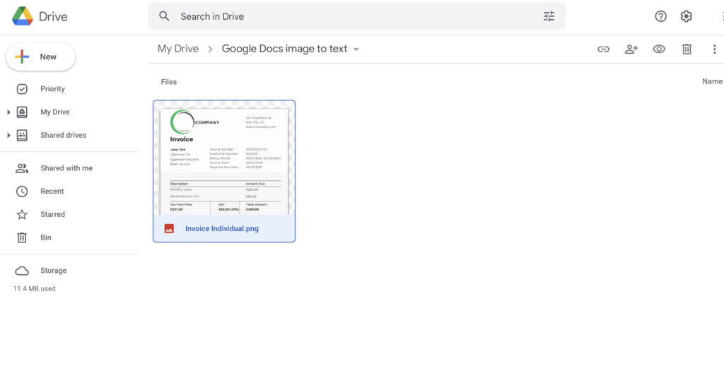 Google Docs - Select image