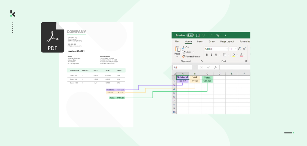 converting pdf invoice into excel spreadsheet