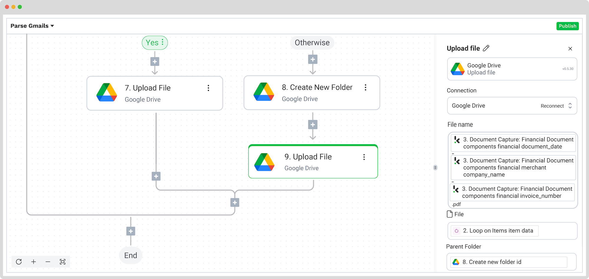 parse gmail emails with klippa step 11
