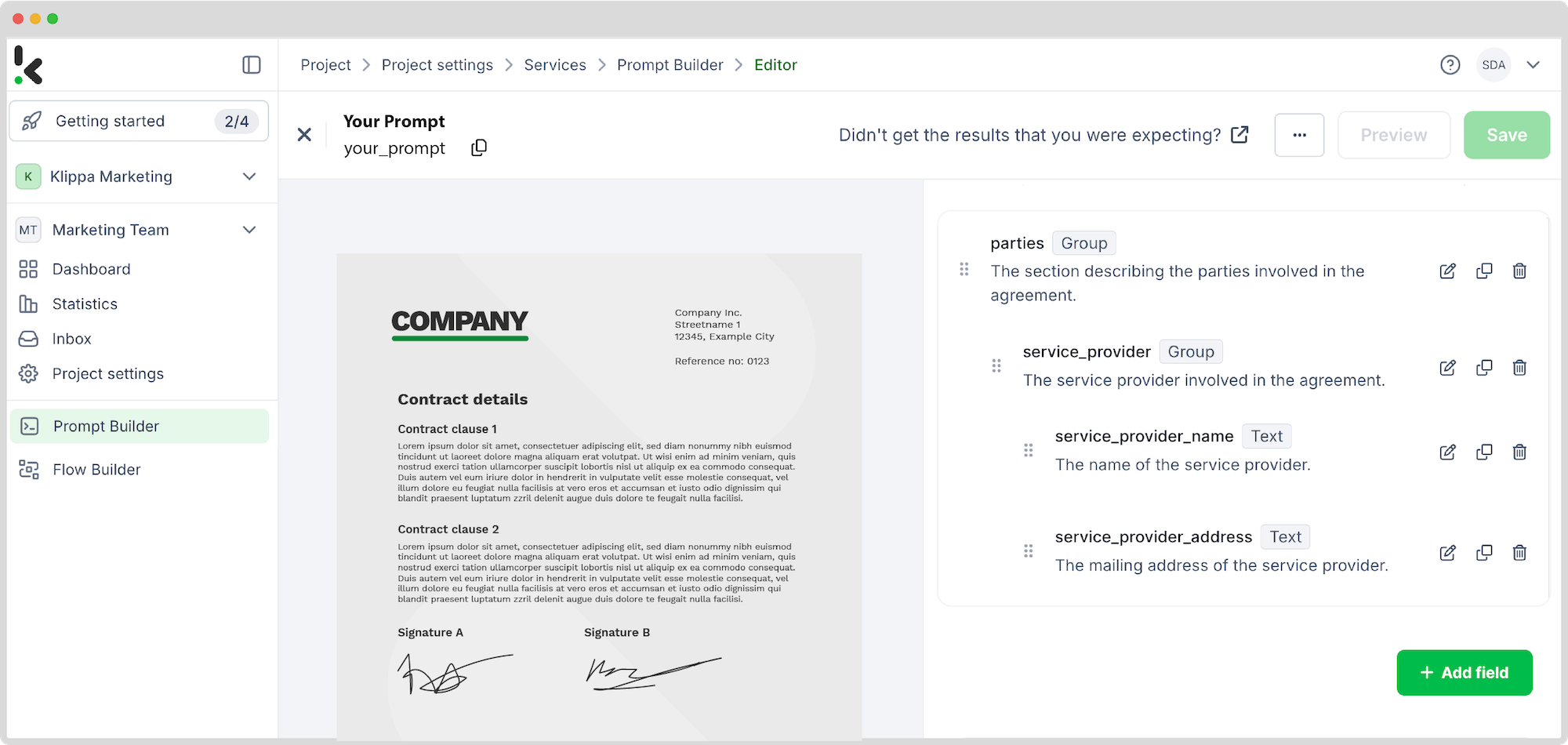 contracts data extraction step 2